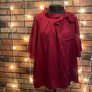 Sleeveless Chiffon Blouse Red Size 3X .